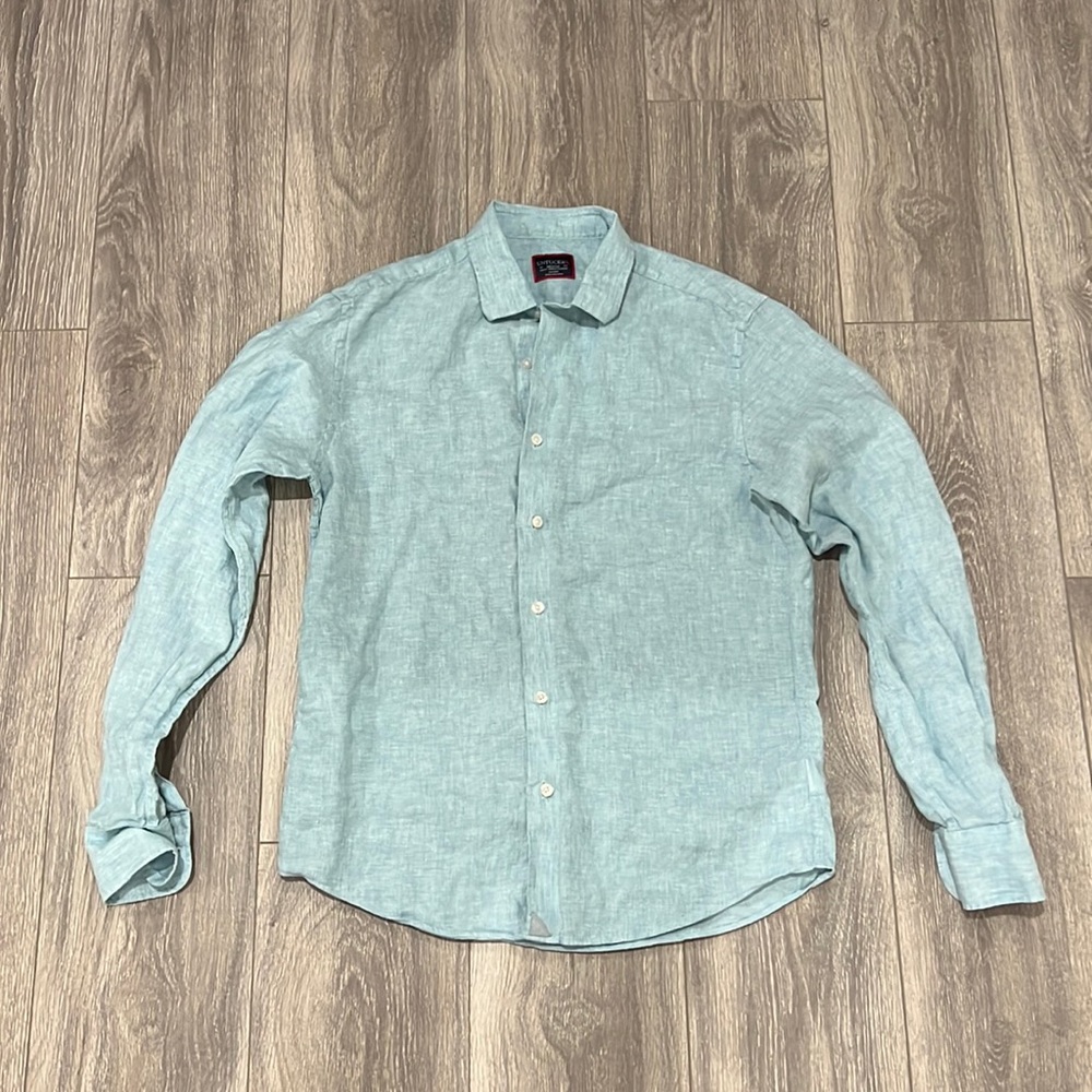 UNtuckit Linen Sky blue Long sleeve button down